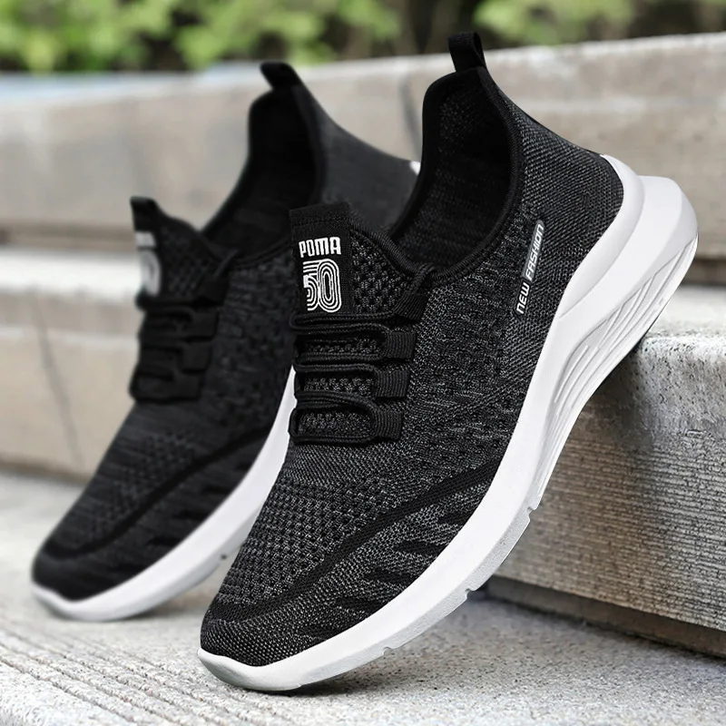 

NEW Men Casual Sport Shoes Breathable Lightweight Sneakers Outdoor Mesh Black Running Shoes Athletic Jogging Tenis Walking Shoes