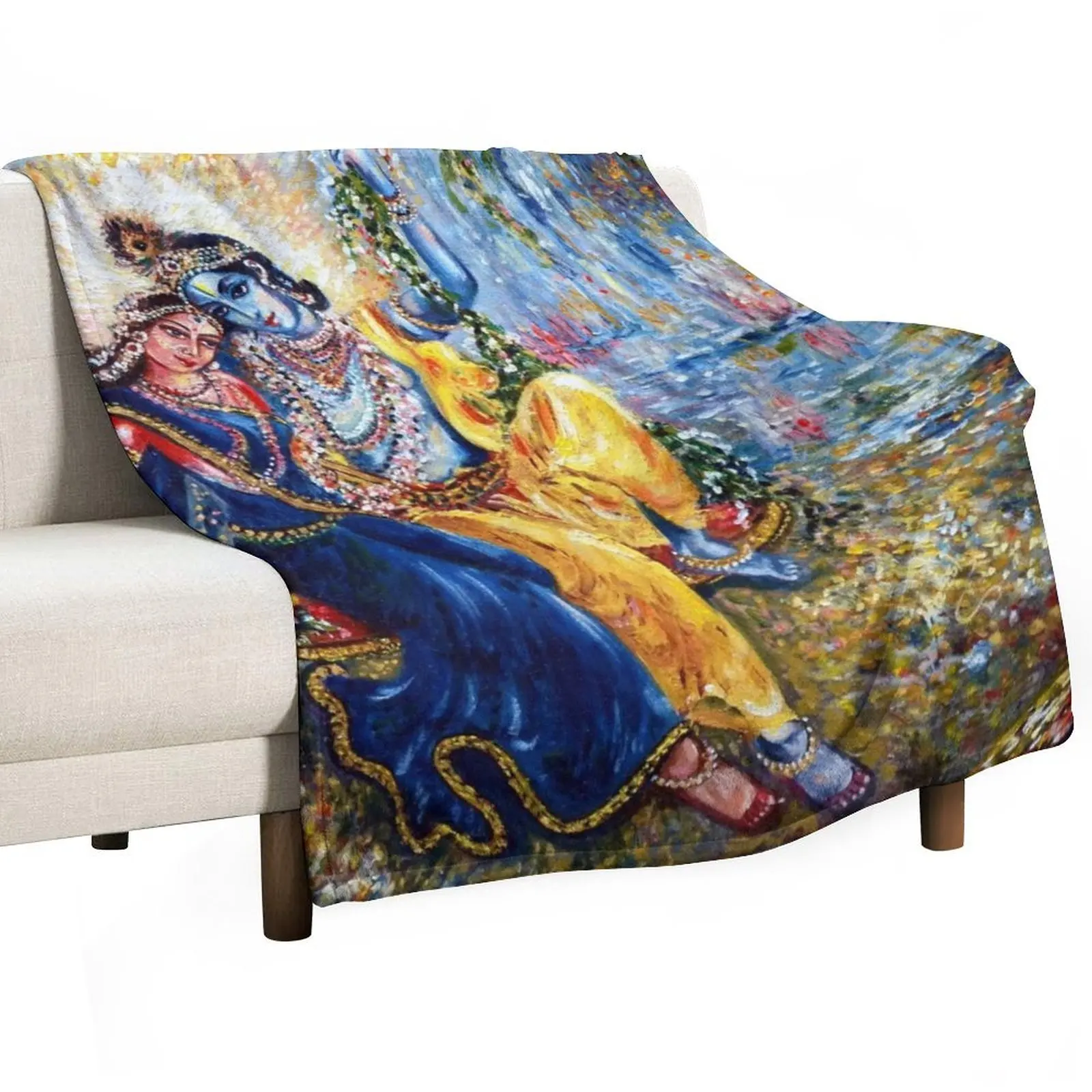 Krishna Leela Throw Blanket Flannel Tourist Blankets