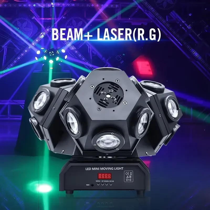 Three Heads Beam Moving Head 18pcs Creep Lamp Bar Ktv Disco Stage Lighting Led Dj Equipment Light