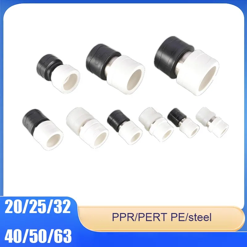 موصل PPR إلى PE إلى 4 دقائق 6 دقائق 1 بوصة موصل تحويل PERT ملحقات أنابيب المياه 20/25/32/40/50/63 #1