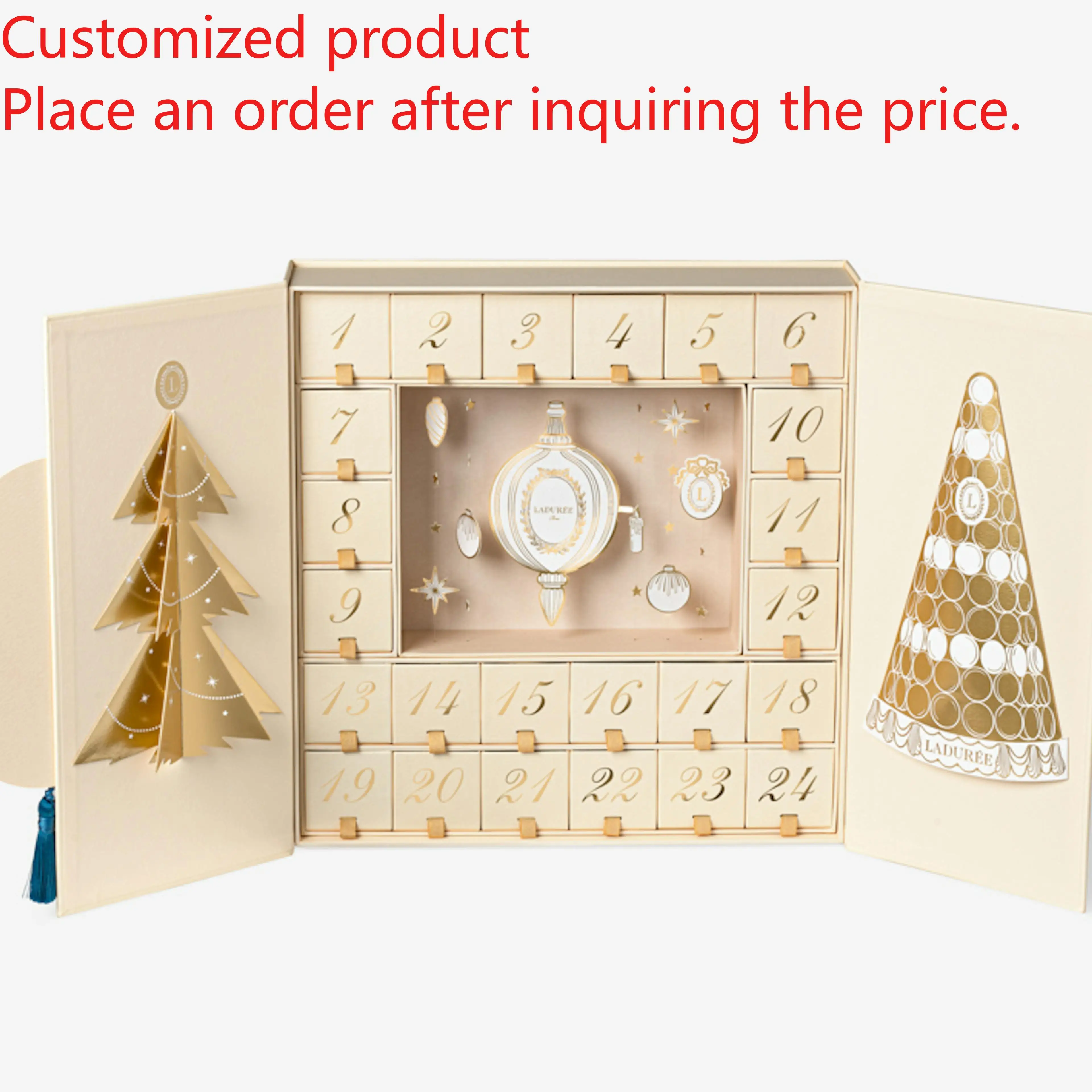 Customization.Customization.Custom Luxury Advent Calendar Box Empty Luxury Cardboard Paper Gift Recycled Materials for Beauty Co