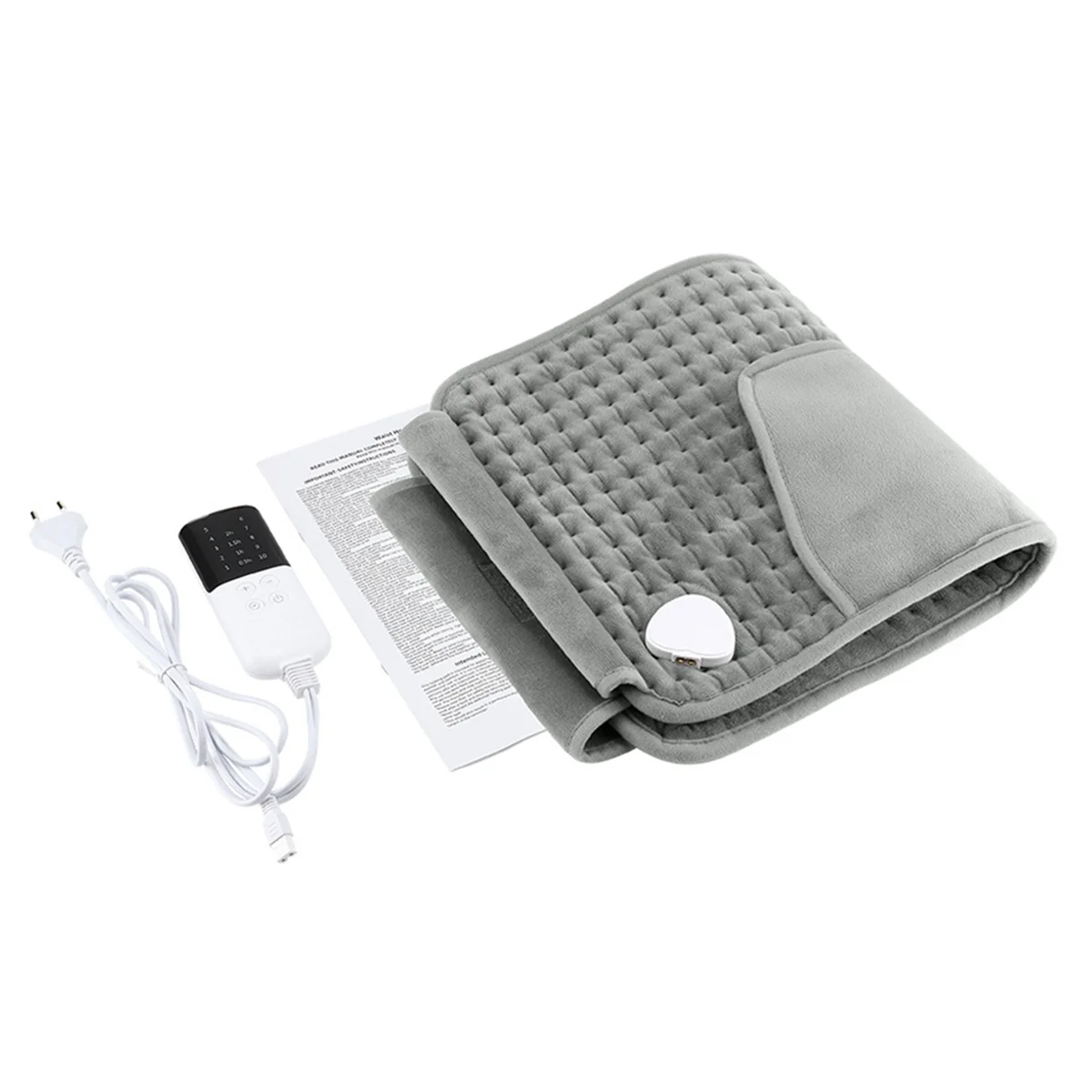 Electric Heating Pad Waist Pad with LCD Controller 10 Heating Levels 4 Gears Timing for Back Belly Leg Body EU