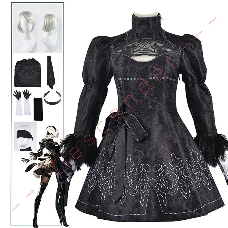 

2025 New Nier Automata Cosplay Costume 2B Sexy Outfit Games Suit Women Role Play Costumes Girls Halloween Fancy YoRHa 9S N