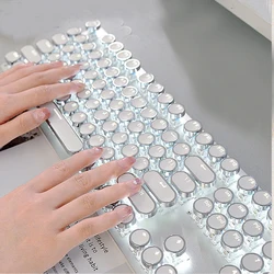 104 Keys Cute Disk Punk Wired Mechanical Keyboard Suitable for Girls Office Games Aluminum Alloy Keyboard backlight