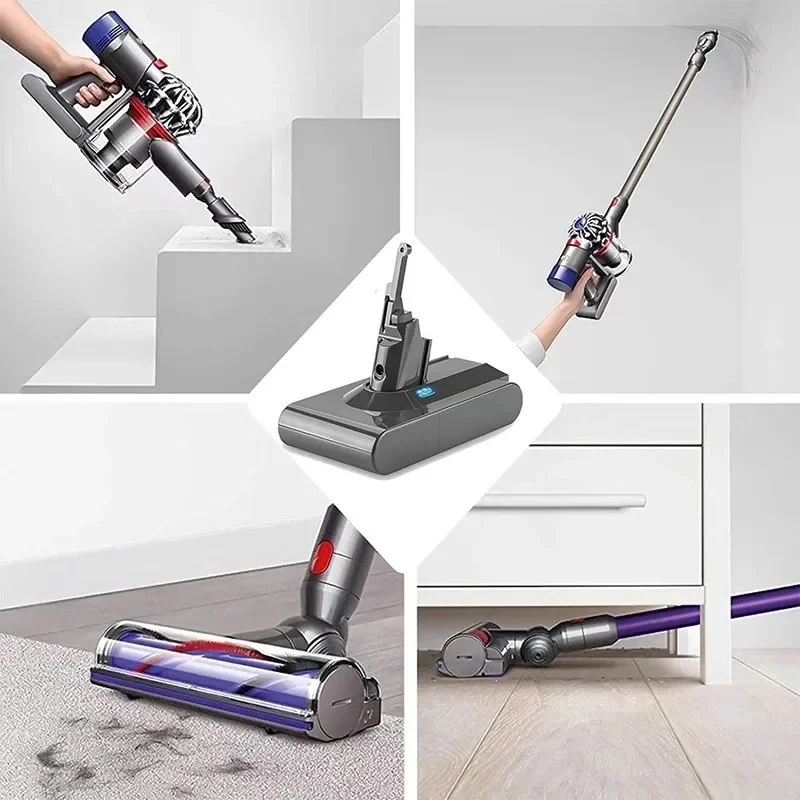 2025 ينطبق على المكنسة الكهربائية Dyson V6 V7 V8 V10 بطاريات قابلة للشحن SV07 SV09 SV10 DC31 DC34 ونماذج أخرى.