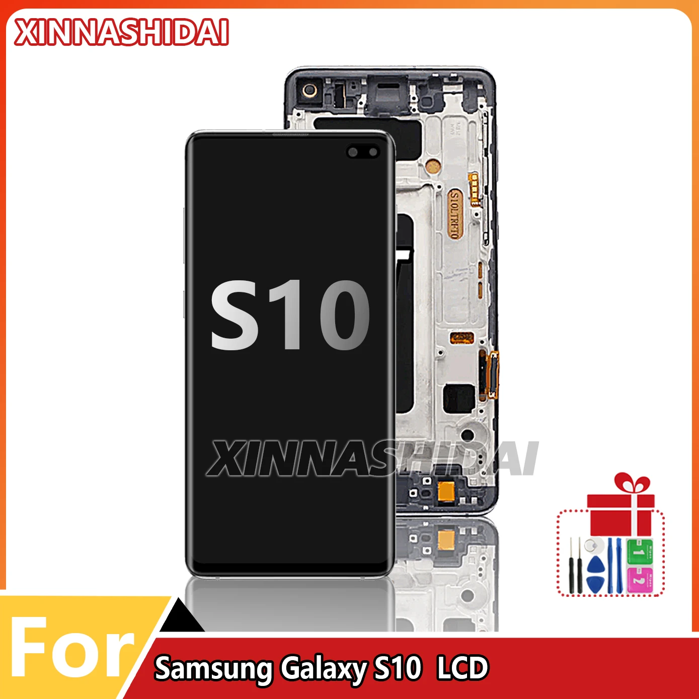 TFT LCD For SAMSUNG Galaxy S10 G973F/DS G973U G973 SM-G973 Display Touch Screen Digitizer Replacement Service Pack With Frame