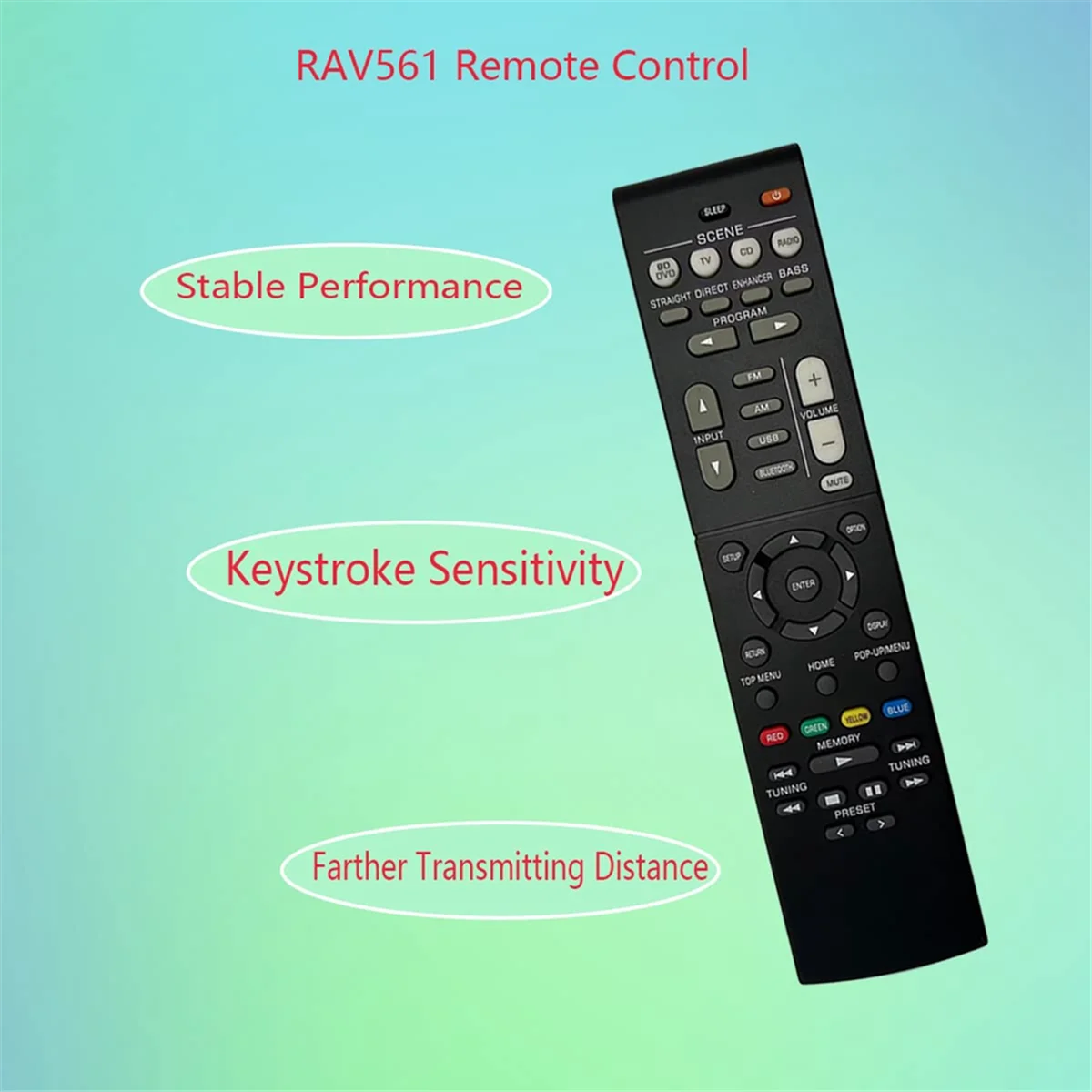 RAV561 ZZ43210 Télécommande pour Yamaha Home Cinéma Récepteur HTR-3072 RX-V385 YHT-4950UBL RX-V381 RX-V383 HTR-3071
