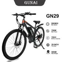 GUNAI GN29-2 Adult Electric Bike 750W Electrical Road Bicycle 48V 15Ah MTB E-bike 29\