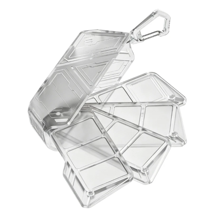 Q6PA Portable Game Card Holder 12 Card Hard Shell Container Case with Carabiner for Daily Storage, Travel Carry and Home Use