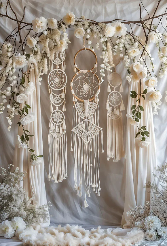 Mehofond Bohemia Wedding Photography Backdrop Kids Birthday Party Maternity Portrait Dreamcatcher Flower Decor Photo Background