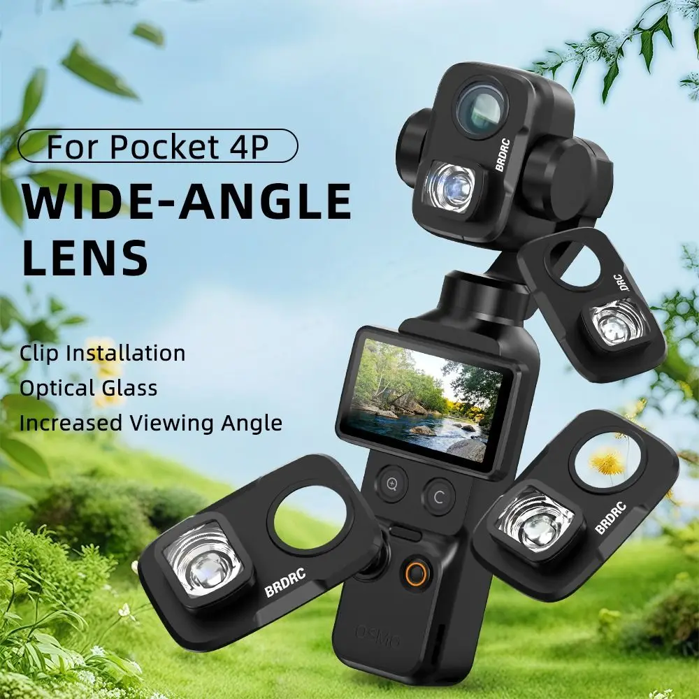Optical Glass Wide-angle Lens FOV to 110° HD Wide Angle Filter Quick-Release Anti Scratch for DJI Osmo Pocket 4P