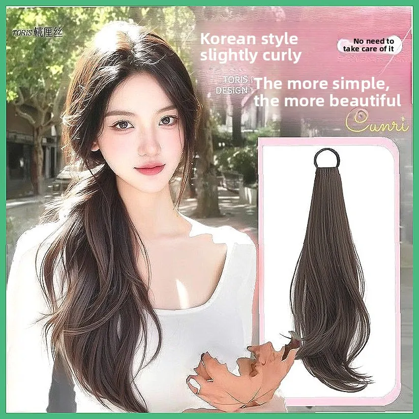 

Natural Chinese Style Hair Clip Bun Wig, Ancient Costume Fake Hair Side Ponytail for Women, Realistic Synthetic Hair Extension
