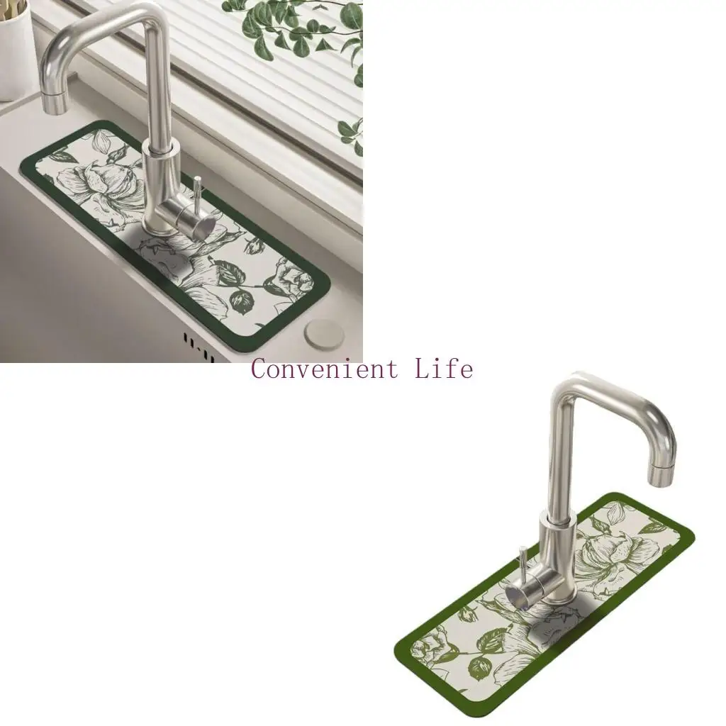 

L1EE （1 Pack）Draining Mat for Kitchen, Catcher Countertop Absorbent Sink Protectors, for Bathroom & Kitchen