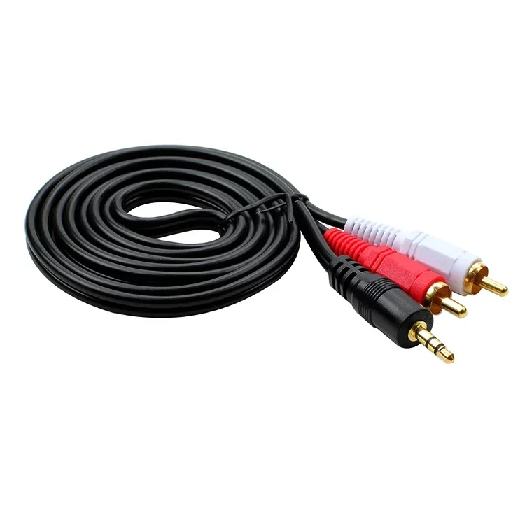 3.5mm Plug Jack Connector to 2 RCA Male Music Stereo Adapter Cable Audio AUX Line for Phones TV Sound Speakers 1.5m/20m