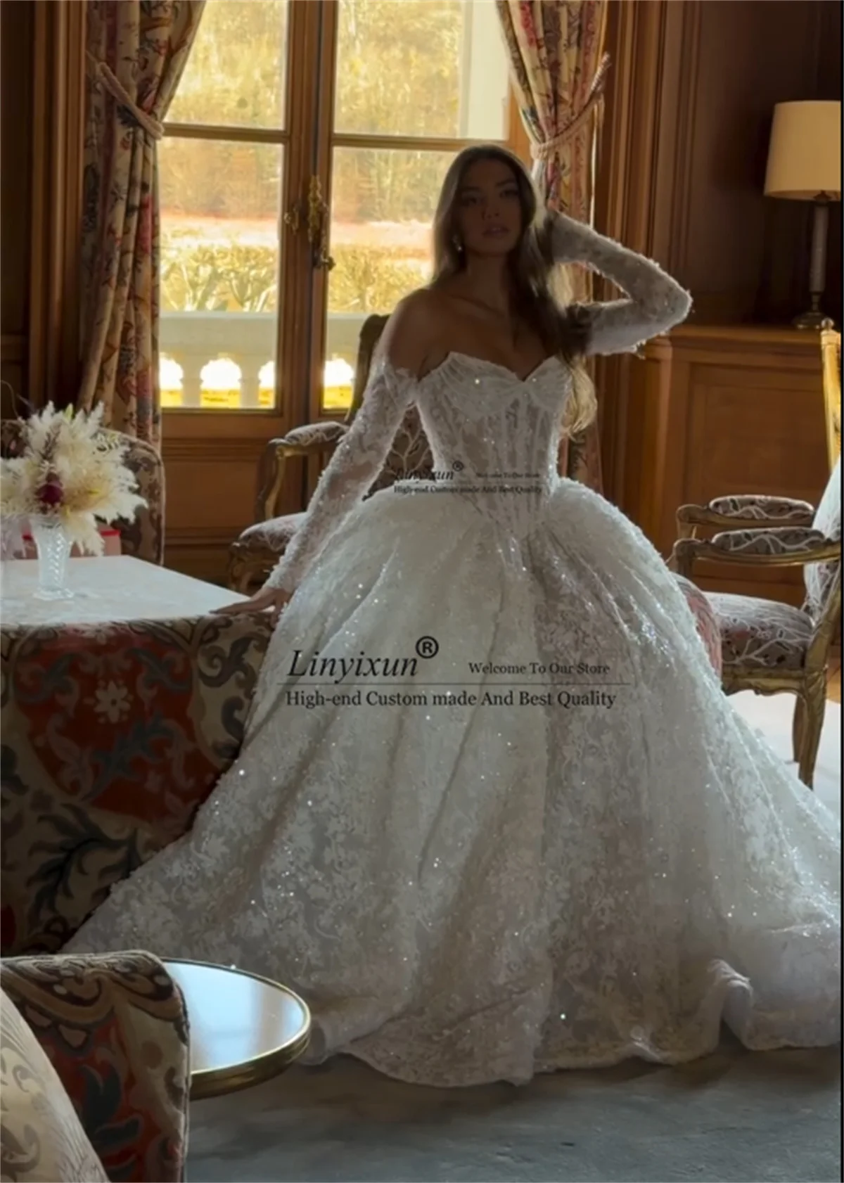 African Sweetheart Lace Mermaid Wedding Dress Decoration Sequins Ball Gown Bridal Gown Sleeveless Customized Vestido De Novia