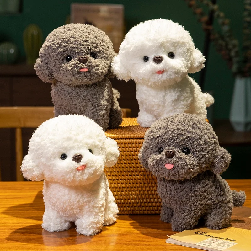 Simulation Bichon Frise Dog Soft Plush Stuffed Toy Doll Sofa Room Animal Dog Decoration Toy Cute Baby Child Girl Birthday gift