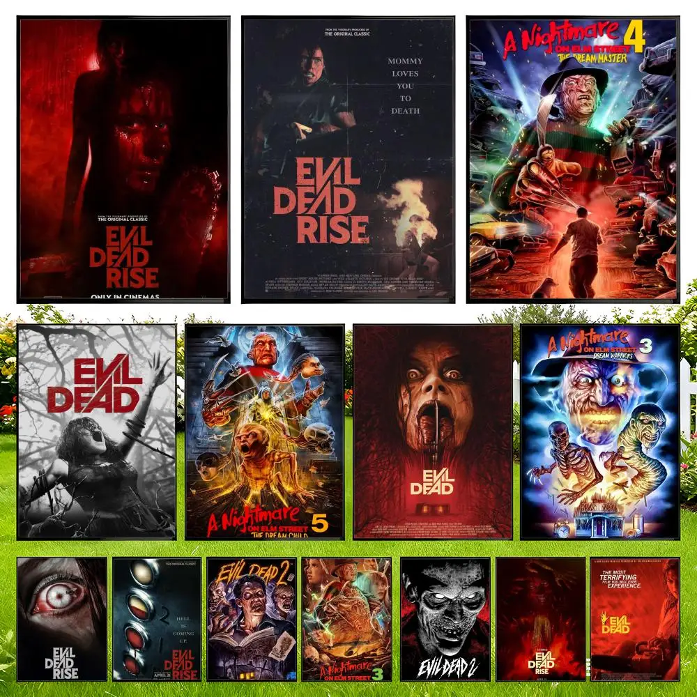 

Art A N-Nightmare on E-Elm Street Poster Easy to Install Self Adhesive HD Wall Decor Waterproof Tear Resistant Home Bedroom Perf