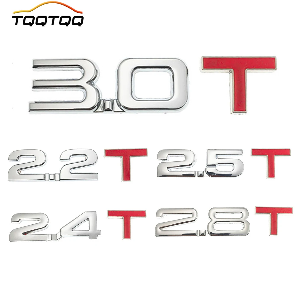 

TQQTQQ 1Pcs 1.3T - 3.0T Premium Metal Car Side Fender Rear Trunk Emblem Badge Decals for Any Vehicle, Truck, Car, Motorcycle