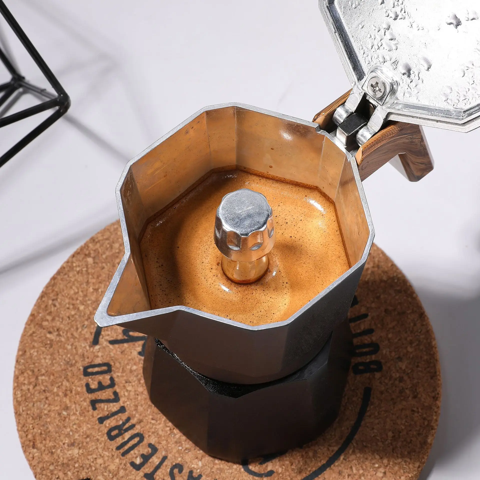 Temperature Control Double Valve Pot, Brand New Double Valve Three Cup 120ml Espresso Pot