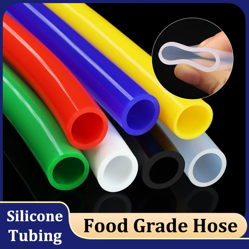 

1 м Шланг для пищевых напитков, 1 2 3 4 5 6 7 8 9 10 12 14 16 18 20 25 32 мм Гибкая высокотемпературная силиконовая трубка для насоса для аквариума
