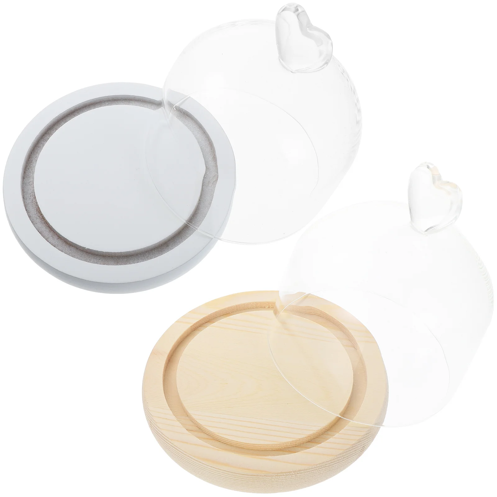 2 قطعة غطاء زجاجي على شكل زهرة خالدة عرض أنيق لزهور الحرير المجففة العناصر الصغيرة ديكور المنزل الداخلي للسيارة