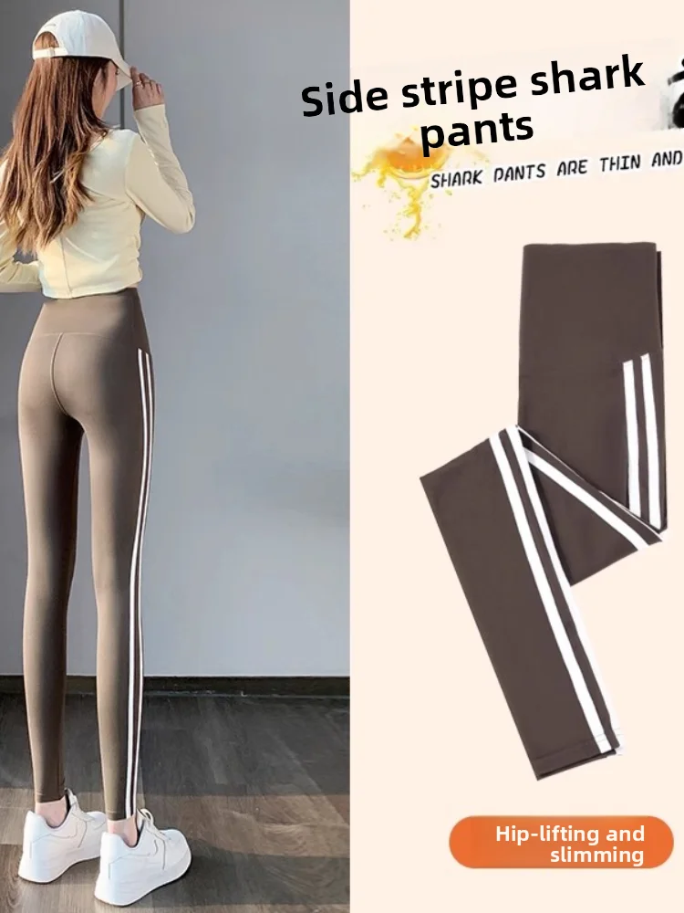 

Trendy High Waist Thin Summer Yoga Pants Women's New Model ark Skin Patterned Sports orts plus Size Base Layer Trousers