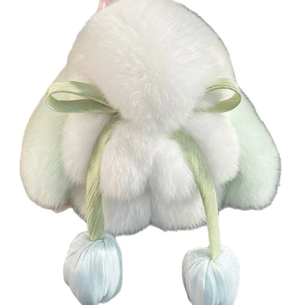 Cute Artificial Rabbit Fur Bunny Keychain Fluffy Trinket Rabbit Key Chain Pompon Pom Jewelry Gifts