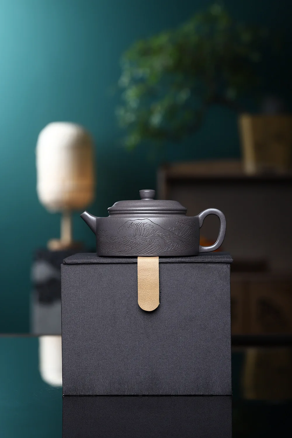 Yixing Handmade Guancanghai Dezhong Zisha Teapot Natural Azure‑Blue Clay Kung Fu Brewing Teapot Inner‑Pushing Ball Hole Filter