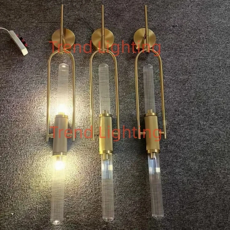 Creative Art Wall Lamp Clear Glass Gold Metal G9 Bulb