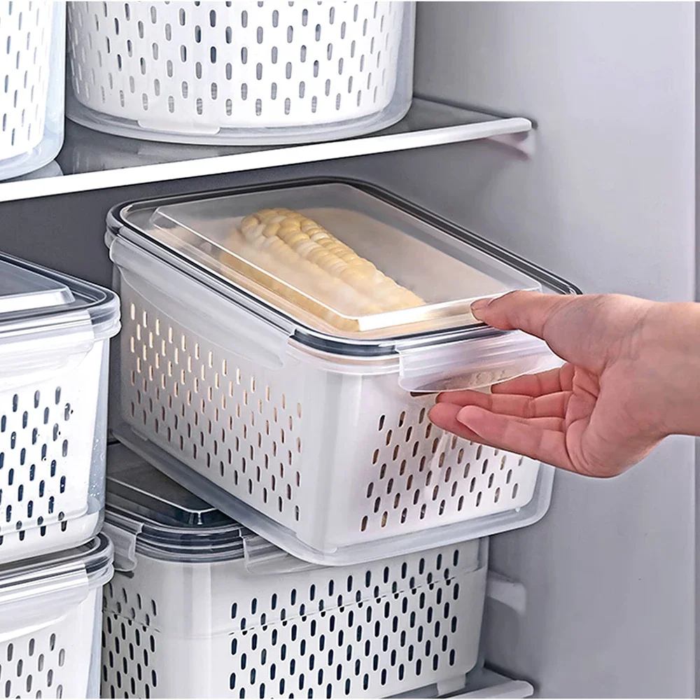 

Fruit Storage Containers for Fridge with Removable Colander, Airtight Food Storage Container, Dishwasher Safe Produce Saver