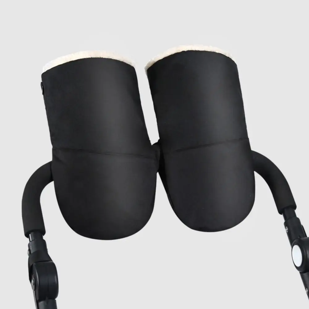 

Warm Fleece Lined Winter Strollers Gloves Thicken Adjustable Pram Hand Warmers Waterproof Nylon Exterior Anti-Freeze