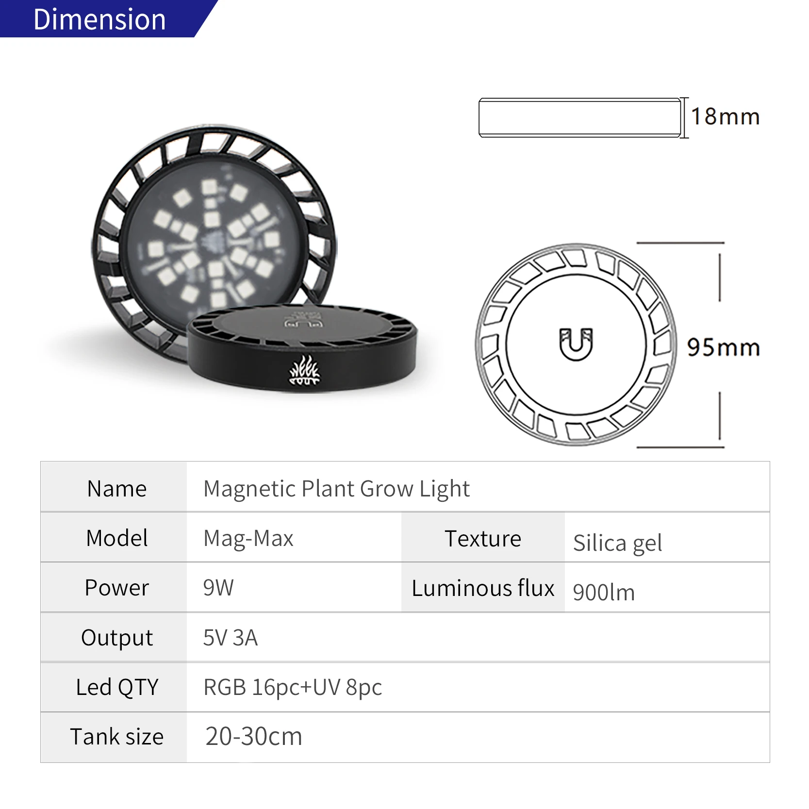 High Quality Nano Tank Aquarium Light LED Full Spectrum RGB+UVa USB Dimming Led Light for Terrarium PC 65 Led 800w