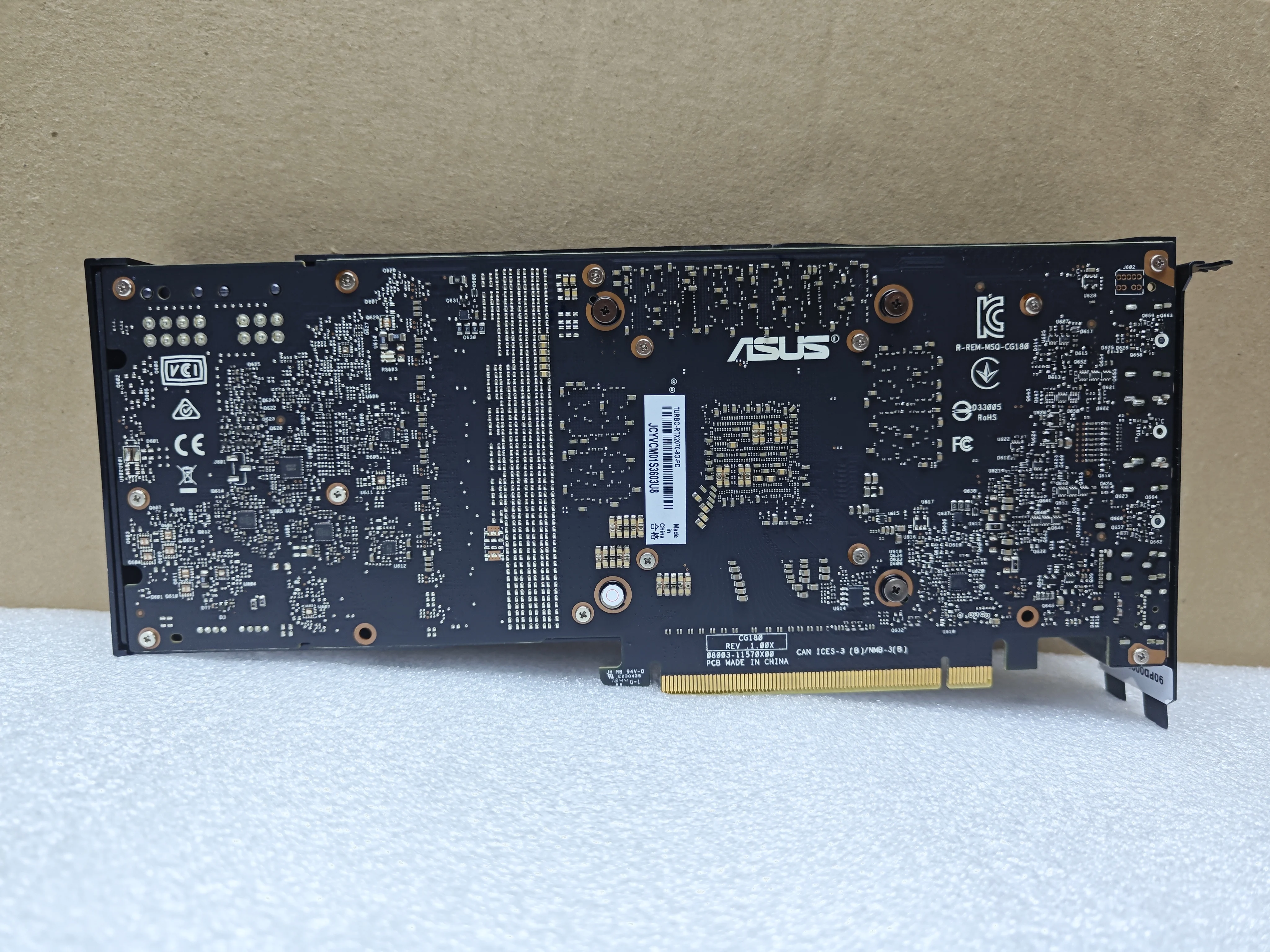 NVIDIA RTX 2070 8GB GPU ASUS TURBO-RTX2070-8G-PD graphics card support 8GB GDDR6 256bit HDMI USB Type-C DP 6+8pin Desktop PC view 6