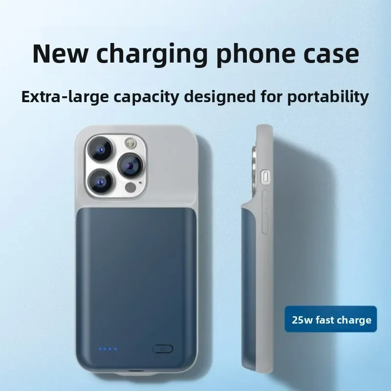 Funda con cargador de batería inteligente para iPhone 13, 14, 15 Pro Max, XR, XS Max 13, Mini batería externa portátil, cubierta de carga, batería externa
