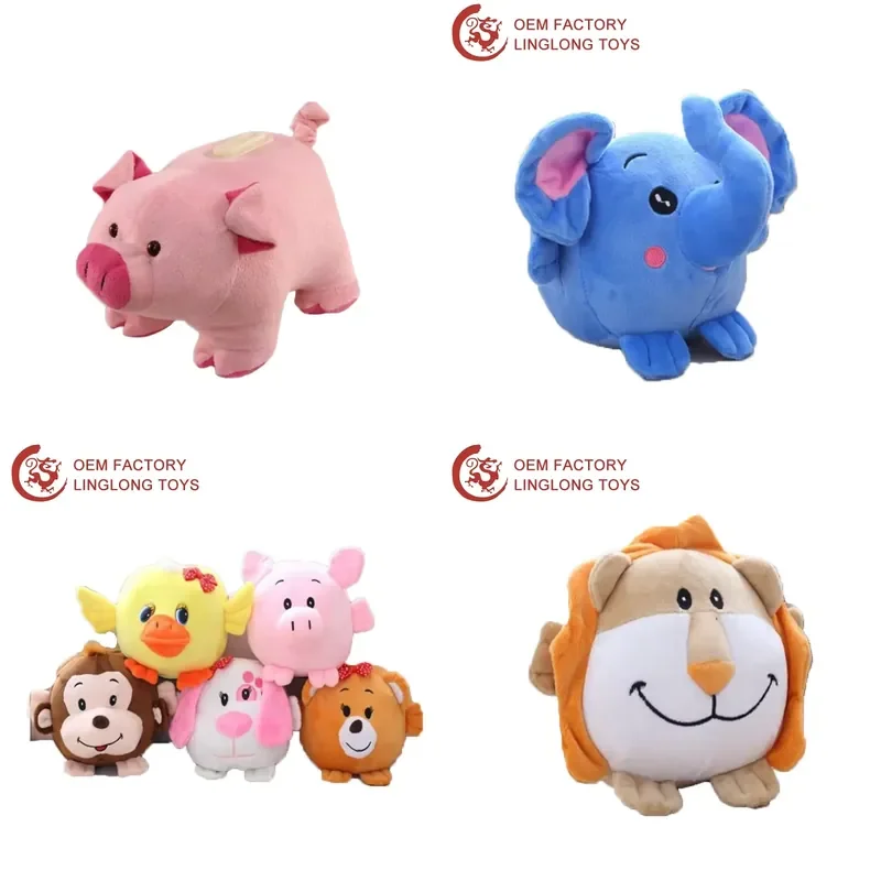 Custom Plush Piggy Bank Animal Shaped Coin Box for Lucky Money Savings Cute Pig Design Soft Stuffed Toy Gift