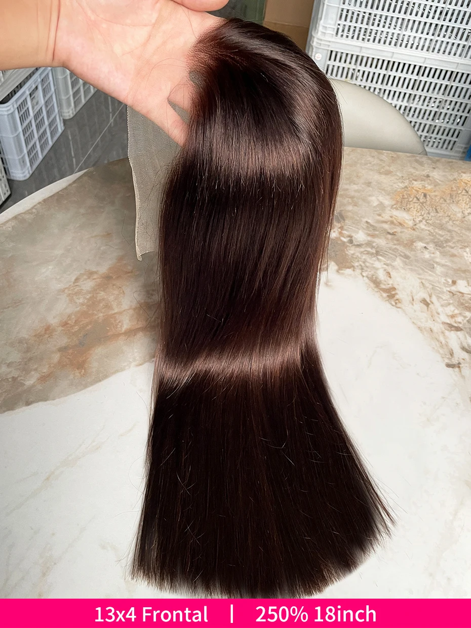 

Парики с кружевной передней частью 13x4 и 13x6, 100% натуральные человеческие волосы # Коричневый вьетнамский парик из натуральных волос, прямой, без клея, 5x5, 18 дюймов