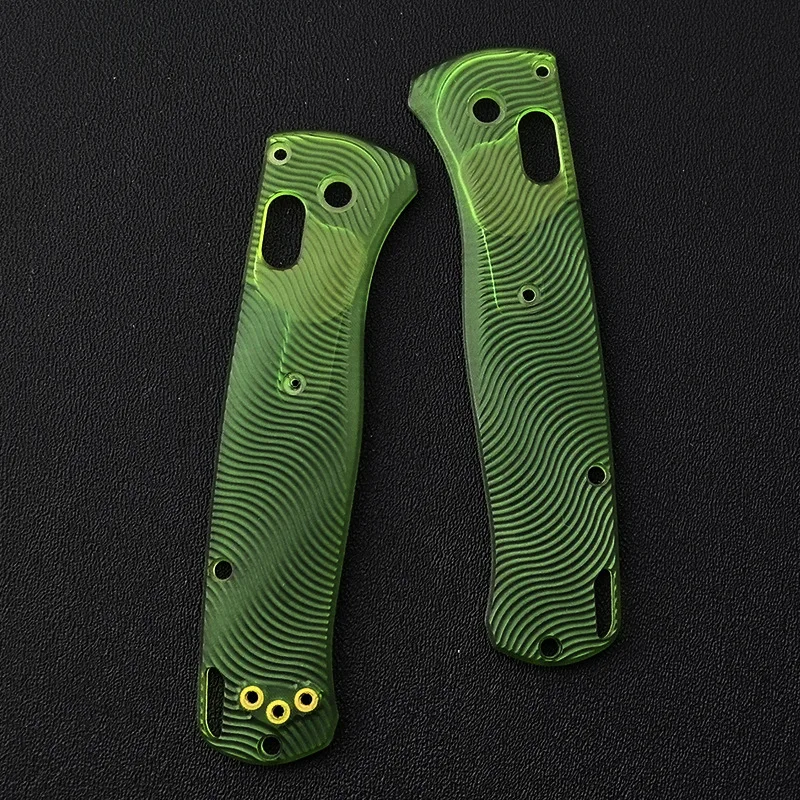 1 Pair Custom Green Transparent Knife Acrylic Handle Scales For Genuine Benchmade Bugout 535 Knives Grip DIY Make Part Accessory