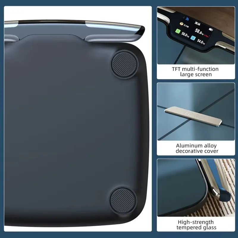 8 Electrodes Body Scales Large TFT Screen Smart Wifi Bmi Digital Body Scale with Scanner Scale App with Handle bar