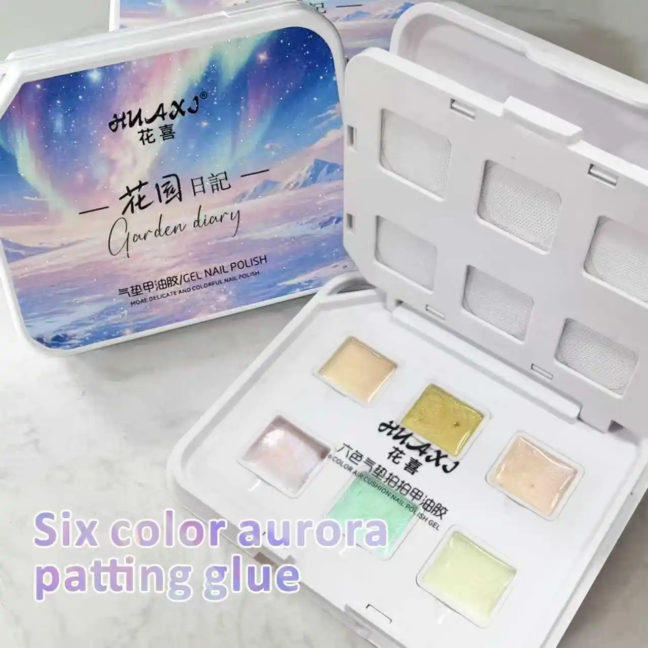 

6-цветный гель-пудра с эффектом сияния, гель для ногтей с эффектом ледяной кожи и сияния, жемчужный гель для улучшения состояния ногтей