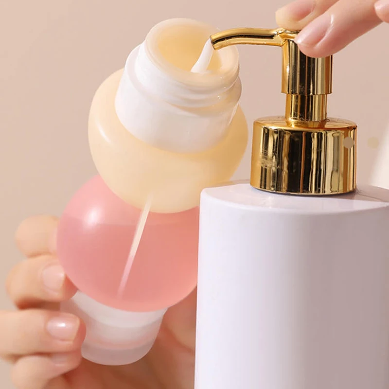 Garrafas duplas recarregáveis de silicone, tubo de aperto macio, recipiente de loção, vazio, portátil, ferramenta de shampoo para viagem, acessório de higiene pessoal