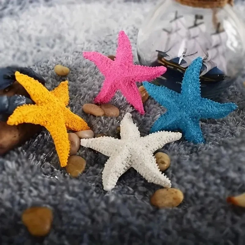 Colorful Resin Starfish Ornaments, Realistic Textured Artificial Sea Star, For Fish Tank Bathroom Wall Nautical Home Decor