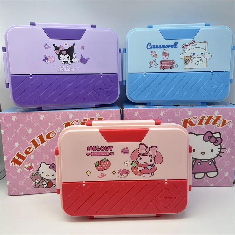 

Sanrios Hello Kitty Kids Stainless Steel Mess Tin My Melody Cartoon Insulated Lunch Box Cute Durable Dinner Pail Sweet Girl Gift