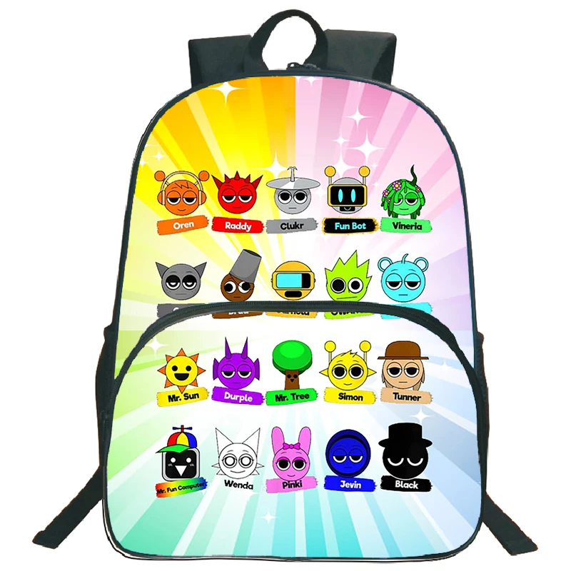 

Sprunki Incredibox School Bags Youthful Student Boys Girls Waterproof Backpacks Boys/Girls Teens Travel Knapsack