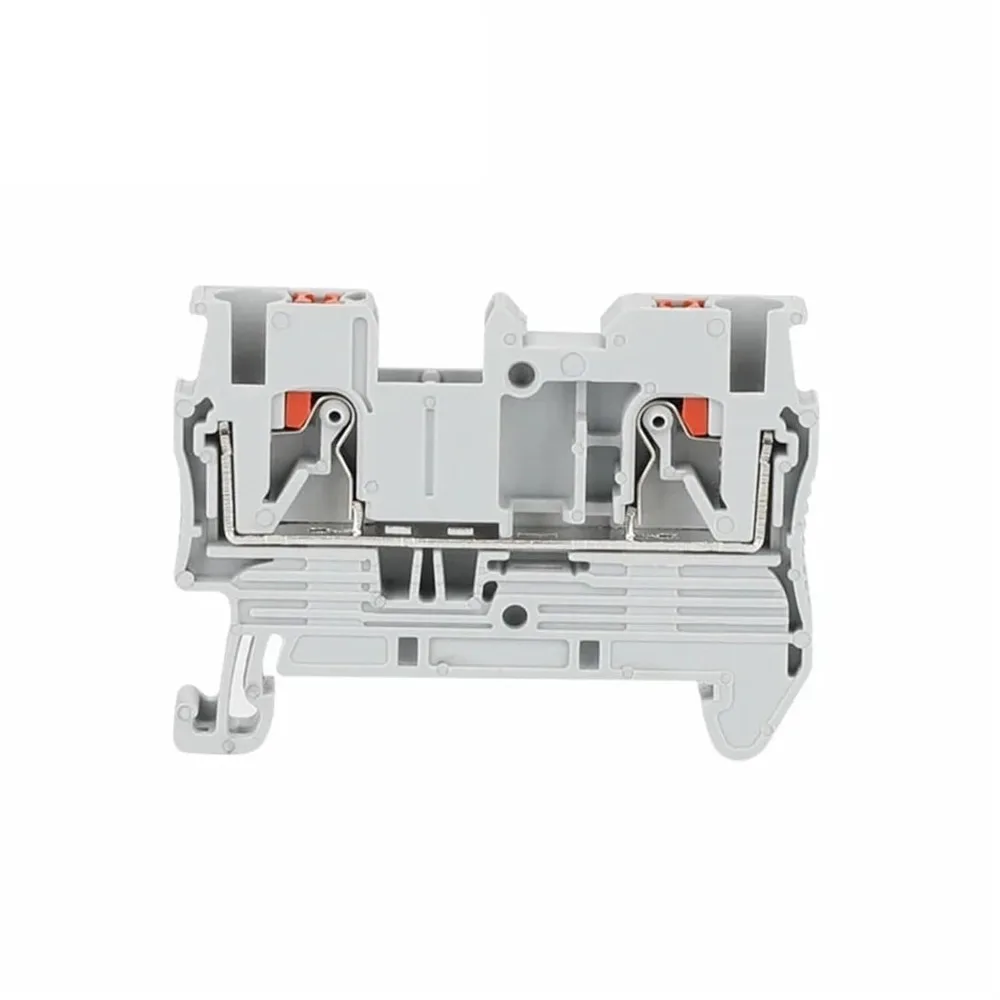 10Pcs PT-2.5 Push in Terminal Connector Spring Screwless Electrical Wire Conductor Terminal Block PT2.5 Din Rail Terminal Block