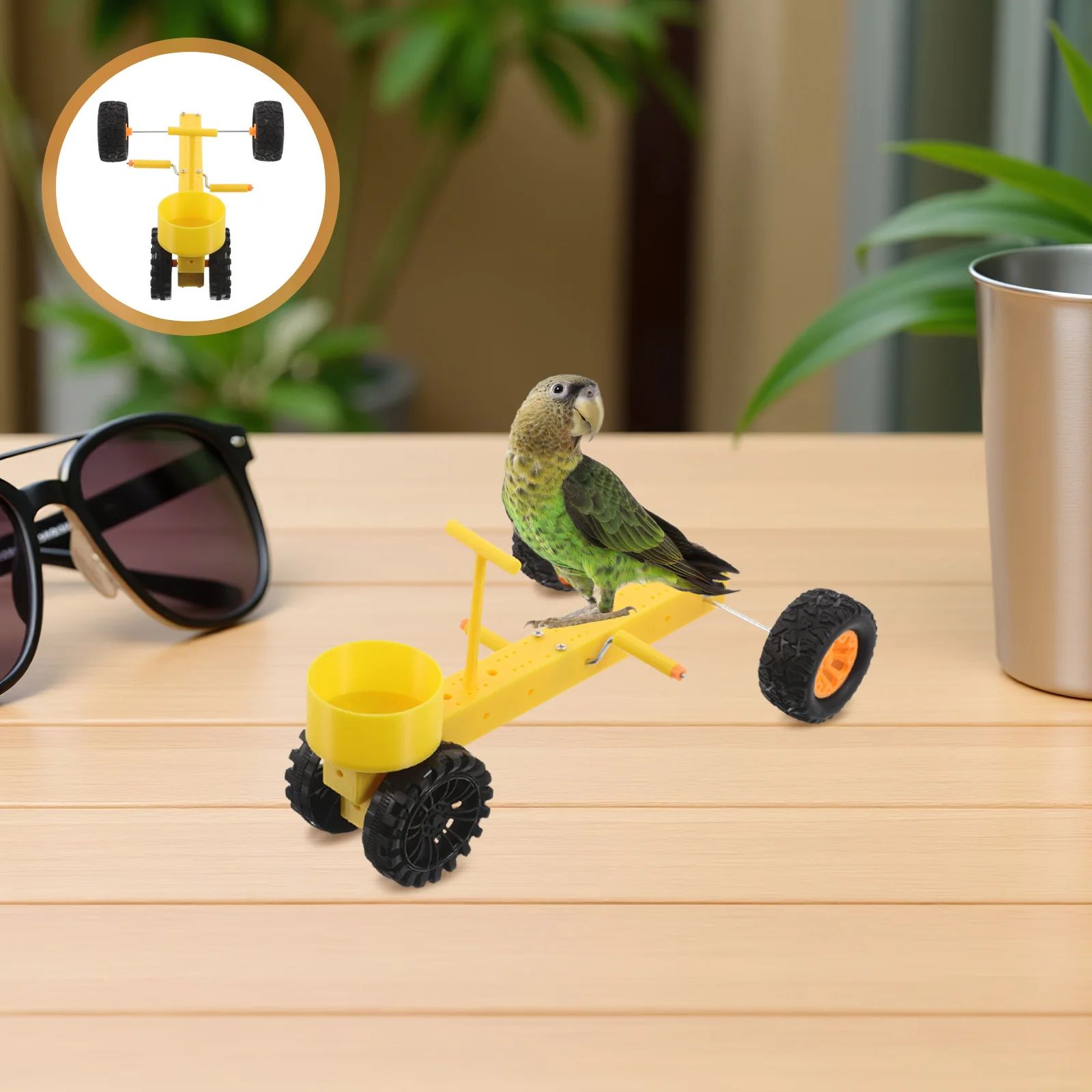 

Parrot Training Bicycle Bird Intelligence Puzzle Trick Props Mini Bike for Small Parrots Cockatiels Cage Playthings