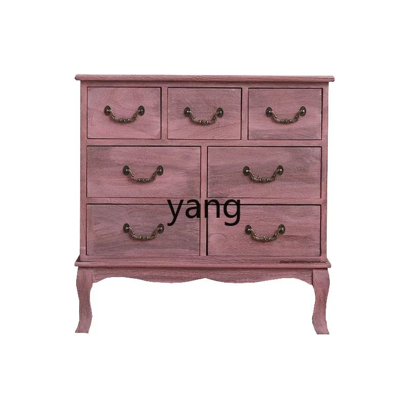 XYY master bedroom chest solid wood Internet celebrity wall side cabinet nine bucket storage bedside table