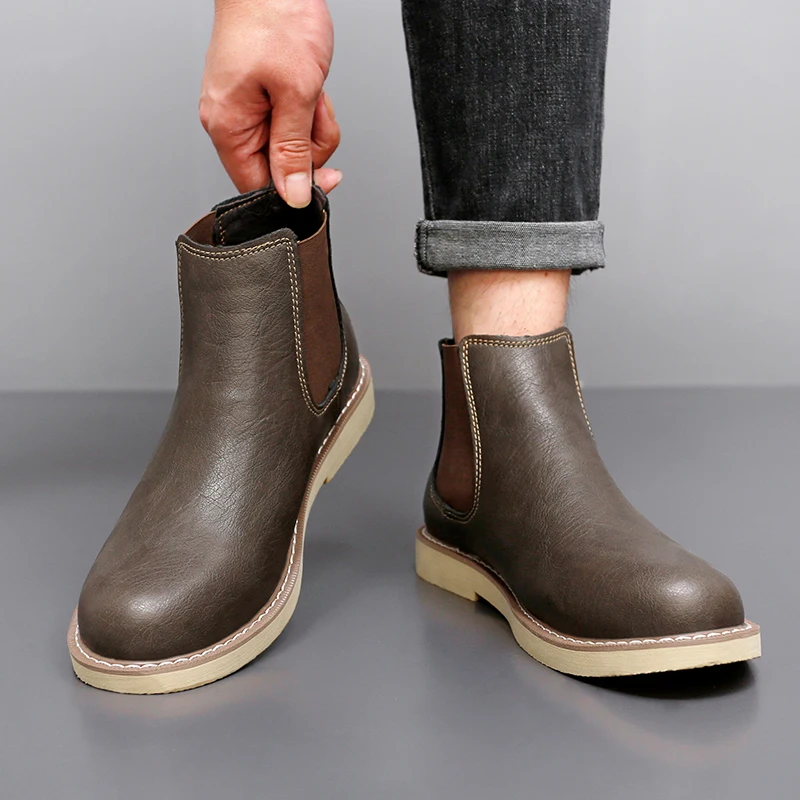 Large Size 38-48 Men Busines Chelsea Boots Multiple Colors High-quality British Casual Comfortable Versatile Stylish Short Boots