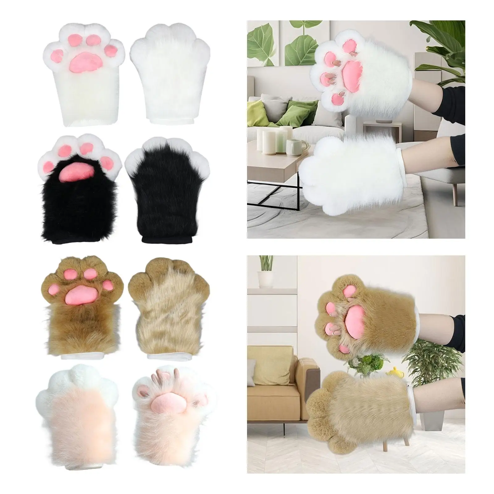 

Cat Paws Gloves Hands Paw Cosplay Costume Accessories for Women Mittens for Prom Festival Halloween Stage Performance Nightclub