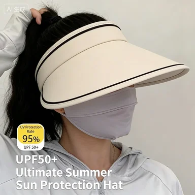 

Sunscreen and sun hat for summer, with a large brim an empty top to prevent UV rays,widened to highlight the face,small folding