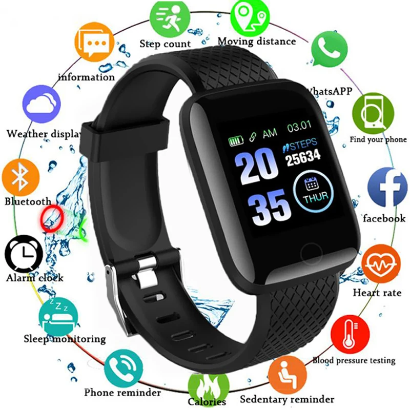 116 Plus Smart Bracelet Color Screen Heart Rate Smart Bracelet Adult Student Male And Female Sports Step Count Bluetooth Watch